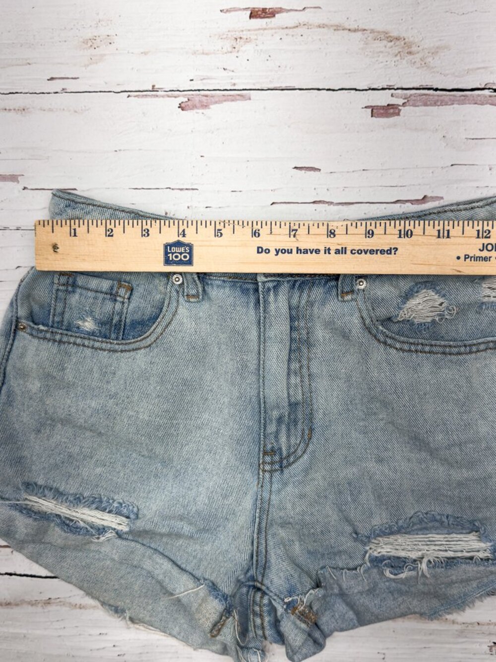 PacSun Mom Shorts Distressed Light Wash Denim Size 26 High Rise - Picture 5 of 8